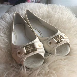 Tory Burch white flats